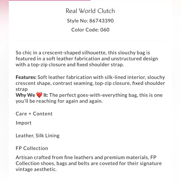 Free People Real World Clutch in Red NWT - Picture 5 of 15